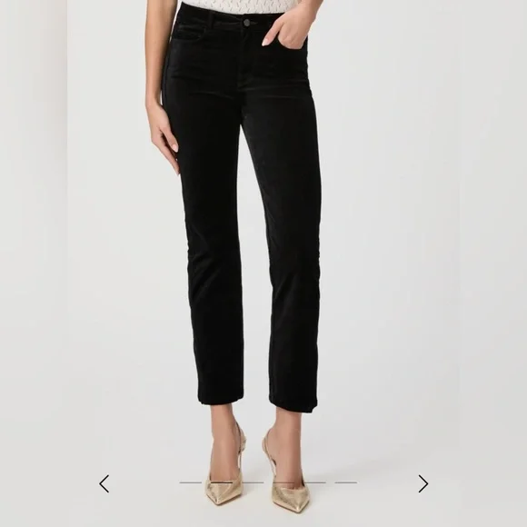 Paige Cindy Straight Pant 29 Black Velvet - Picture 2 of 12